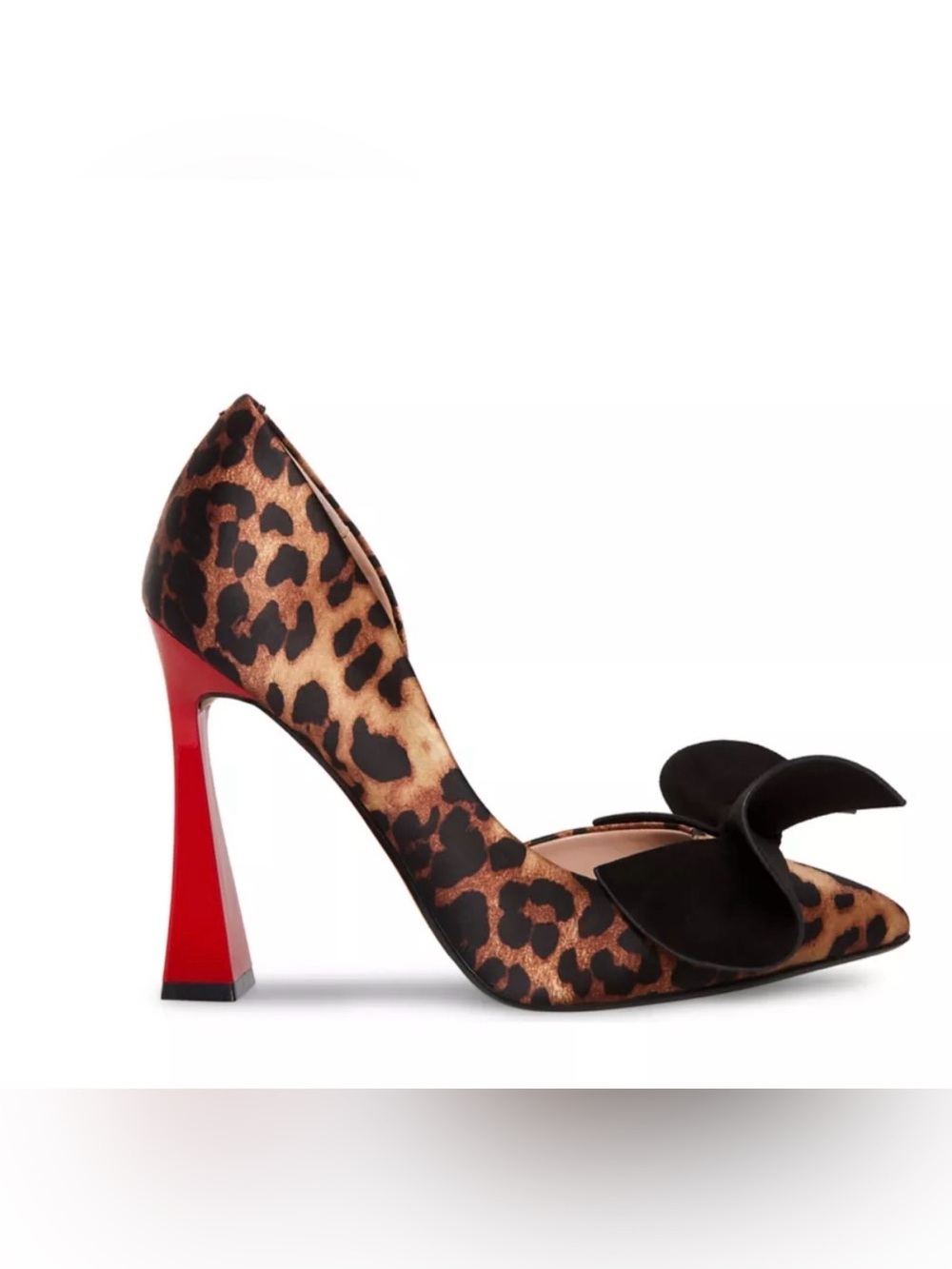 Betsey Johnson Nobble Pump Leopard Print Pointed Toe Pump Black Bow